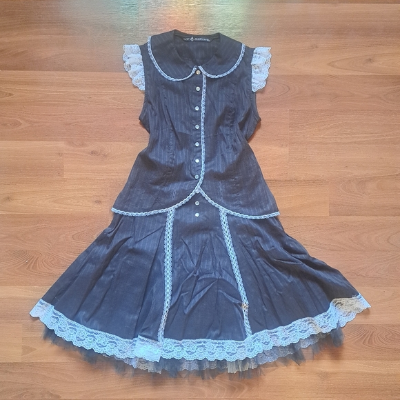 Rare Vintage Lip Service matching set  Maid Goth Lolita Black White costume set - Picture 16 of 16